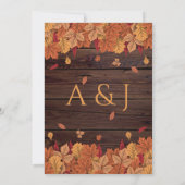 Eleganter Herbstausgang Rustikale Hochzeit Einladung (Rückseite)