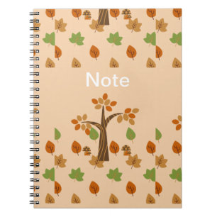 Eleganter Herbstbaum & Blätter Stylisch Notizblock