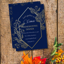 Eleganter Herbstbeerrahmen Dunkelblau Goldschrift