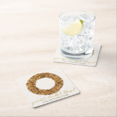 Eleganter Herbstbelag Erntedank Rustikaler Kranz Rechteckiger Pappuntersetzer (Vor Ort)