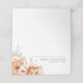 Eleganter Herbstblütenbrauchtenname Datum Hochzeit Platzkarte (Außenseite Aufgefaltet)