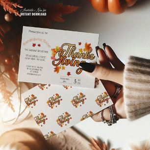 Eleganter Herbstfall aus Erntedank Einladung