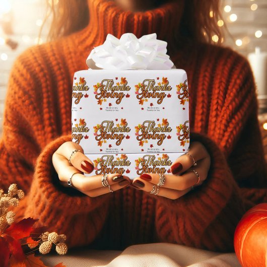 Eleganter Herbstfall aus Erntedank Geschenkpapier