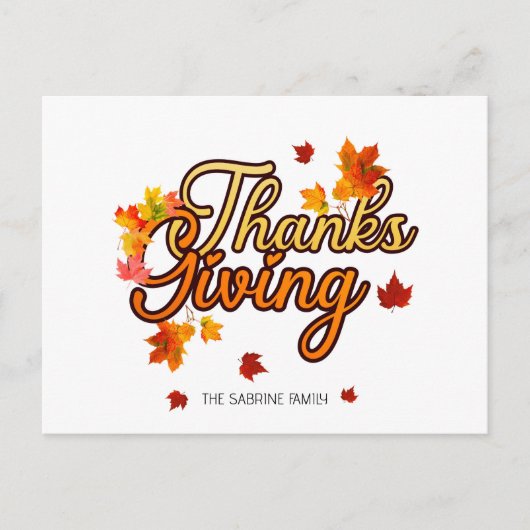 Eleganter Herbstfall aus Erntedank Postkarte (Vorderseite)