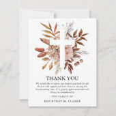 Eleganter Herbstfall Bloom Heiliges Kreuz Beerdigu Dankeskarte (Vorderseite)