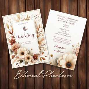 Eleganter Herbstfall Blumenzelleneinladung Einladung
