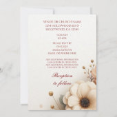 Eleganter Herbstfall Blumenzelleneinladung Einladung (Rückseite)