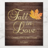 Eleganter Herbstfall in der Liebe Rustikale Hochze Weinetikett (Einzelnes Label)
