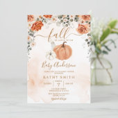 Eleganter Herbstfall in Liebe Babydusche Einladung (Stehend Vorderseite)