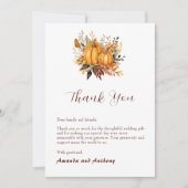 Eleganter Herbstfall Pumpkin Danke Karte (Vorderseite)