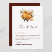 Eleganter Herbstfall Pumpkin Danke Karte (Vorne/Hinten)