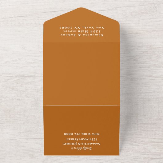 Eleganter Herbstfall QR Code Hochzeit RSVP All In One Einladung (Außenbereich)