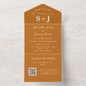 Eleganter Herbstfall QR Code Hochzeit RSVP All In One Einladung (Innen Boden)