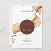 Eleganter Herbstfloral Minimalistisch Save The Date (Vorderseite)