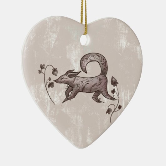 eleganter Herbstfuchs Keramik Ornament (Rechts)