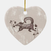 eleganter Herbstfuchs Keramik Ornament (Hinten)