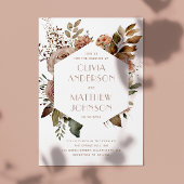 Eleganter Herbstgarten Hochzeit QR-Code Details Einladung