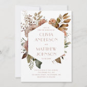 Eleganter Herbstgarten Hochzeit QR-Code Details Einladung (Vorderseite)