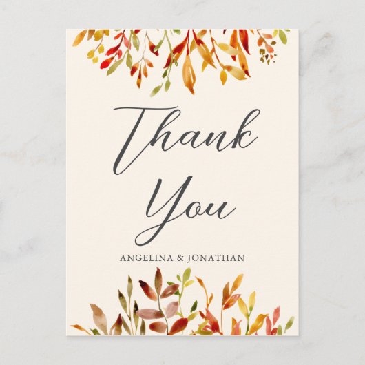 Eleganter Herbsthochzeit Custom Fall Leaf Vielen D Postkarte (Vorderseite)