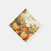 Eleganter Herbstkürbis Grateful Napkins Serviette (Ecke)
