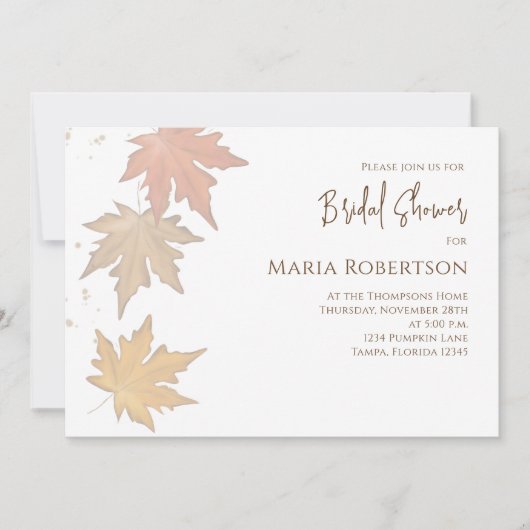 Eleganter Herbstleaves Fall Foliage QR Code Einladung (Vorderseite)