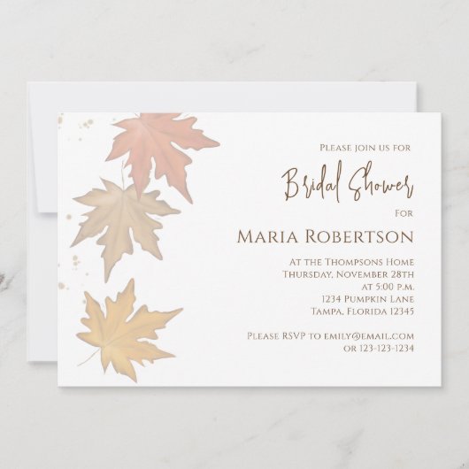 Eleganter Herbstleaves Fall Foliage QR-Code-Karte Einladung (Vorderseite)