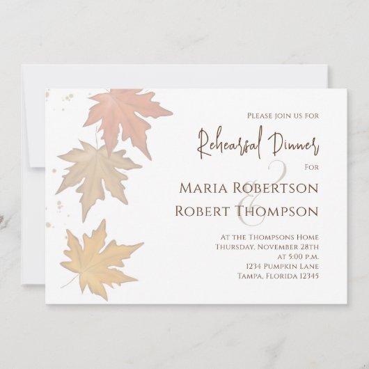 Eleganter Herbstleaves Fall Greenery QR Code Einladung (Vorderseite)