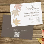 Eleganter Herbstleaves Fall Greenery QR Code Einladung