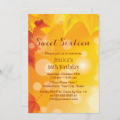 Eleganter Herbstleaves Goldenes Süß 16 Einladung (Vorne/Hinten)