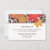 Eleganter Herbstleaves Hochzeit im Herbst Empfang Einladung (Vorderseite)