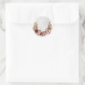 Eleganter herbstlicher Blumenbogen-Aufkleber Runder Aufkleber (Tasche)