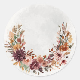 Eleganter herbstlicher Blumenbogen-Aufkleber Runder Aufkleber