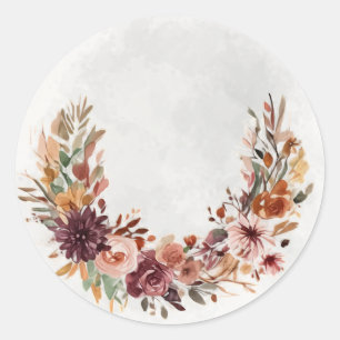 Eleganter herbstlicher Blumenbogen-Aufkleber Runder Aufkleber