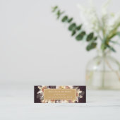 Eleganter Herbstrabatt für Blütenblättrige Gold Mini Visitenkarte (Stehend Vorderseite)