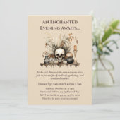 Eleganter Herbstschädel und Kerzen Party Einladung (Stehend Vorderseite)