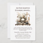 Eleganter Herbstschädel und Kerzen Party Einladung (Vorderseite)