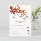 Eleganter Herbstton Terracotta Wedding Einladung (Stehend Vorderseite)