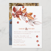 Eleganter Herbstton Terracotta Wedding Einladung (Vorne/Hinten)