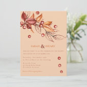 Eleganter Herbstton Terracotta Wedding Einladung (Stehend Vorderseite)