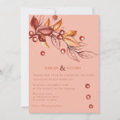 Eleganter Herbstton Terracotta Wedding Einladung (Vorderseite)