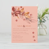 Eleganter Herbstton Terracotta Wedding Einladung (Stehend Vorderseite)