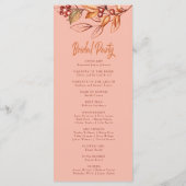 Eleganter Herbstton Terracotta Wedding Programm (Rückseite)