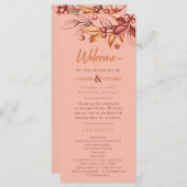 Eleganter Herbstton Terracotta Wedding Programm (Vorne/Hinten)