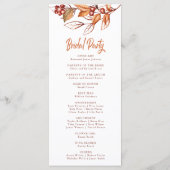 Eleganter Herbstton Terracotta Wedding Programm (Rückseite)