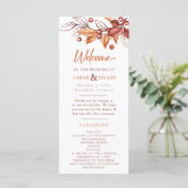 Eleganter Herbstton Terracotta Wedding Programm (Stehend Vorderseite)