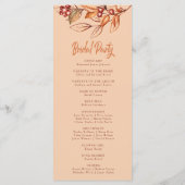 Eleganter Herbstton Terracotta Wedding Programm (Rückseite)