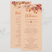 Eleganter Herbstton Terracotta Wedding Programm (Vorne/Hinten)