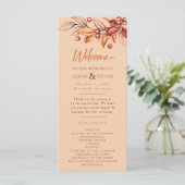 Eleganter Herbstton Terracotta Wedding Programm (Stehend Vorderseite)