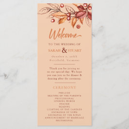 Eleganter Herbstton Terracotta Wedding Programm