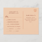 Eleganter Herbstton Terracotta Wedding RSVP Postkarte (Rückseite)